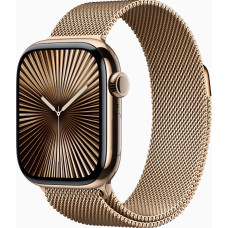 Apple Watch Series 10 GPS + Cellular 42mm Gold Titanium Case w. Gold Milanese Loop (MX083)