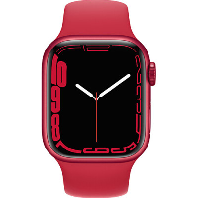 Apple Watch Series 7 GPS 41mm Product Red Aluminum Case With Product Red Braided Solo Loop (MKNJ3)