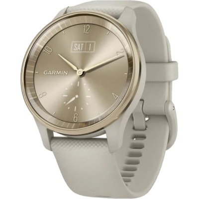 Garmin Vivomove Trend Cream S. Steel Bezel w. F. Gray Case and S. Band (010-02665-02)