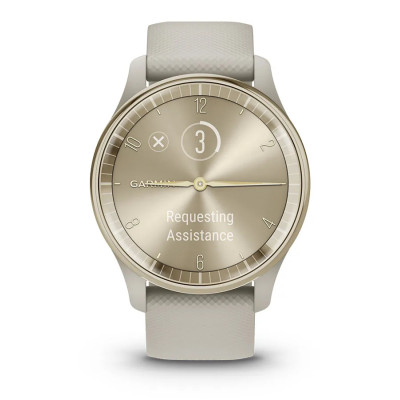 Garmin Vivomove Trend Cream S. Steel Bezel w. F. Gray Case and S. Band (010-02665-02)
