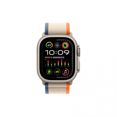 Apple Watch Ultra 2 GPS + Cellular 49mm Titanium Case with Orange/Beige Trail Loop - S/M (MRF13)