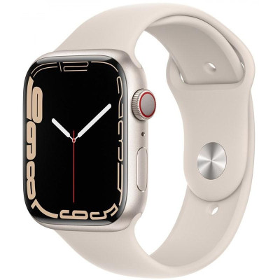 Apple Watch Series 7 GPS + Cellular 45mm S. Aluminum Case w. Starlight S. Band (MKJ83)