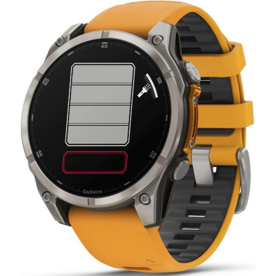 Garmin Fenix 8 47mm AMOLED Sapphire Titanium w. Spark Orange/Graphite Silicone Band (010-02904-10/11)