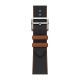 Apple Watch Hermes Series 9 GPS + Cellular, 41mm Silver Stainless Steel Case with Noir/Gold Twill Jump Single Tour (MRQ43 + MTHE3)