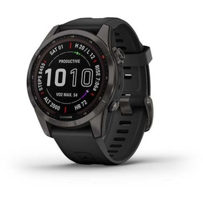 Garmin Fenix 7S Sapphire Solar Carbon G. DLC Titanium w. Black Band (010-02539-24/25)