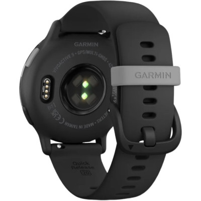 Garmin vivoactive 5 Slate Aluminum Bezel with Black Case and Silicone Band (010-02862-10/50/5A)