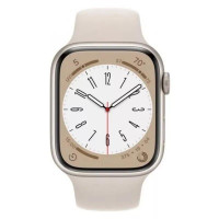Apple Watch Series 8 GPS 45mm Starlight Aluminium Case w. Starlight S. Band - M/L (MNP93)