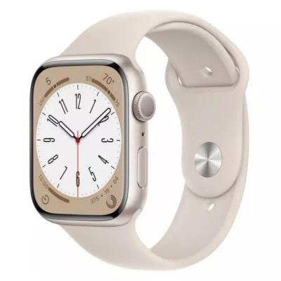 Apple Watch Series 8 GPS 45mm Starlight Aluminium Case w. Starlight S. Band - M/L (MNP93)