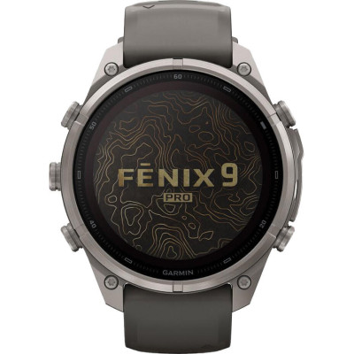 Garmin Fenix 9 Pro inReach Solar 47mm Titanium with Pebble Gray/Silver Gray Silicone Band (010-04338-00/01)