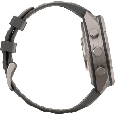 Garmin Fenix 9 Pro inReach Solar 47mm Titanium with Pebble Gray/Silver Gray Silicone Band (010-04338-00/01)