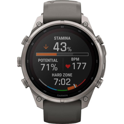 Garmin Fenix 9 Pro inReach Solar 47mm Titanium with Pebble Gray/Silver Gray Silicone Band (010-04338-00/01)