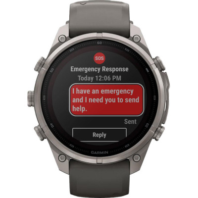 Garmin Fenix 9 Pro inReach Solar 47mm Titanium with Pebble Gray/Silver Gray Silicone Band (010-04338-00/01)