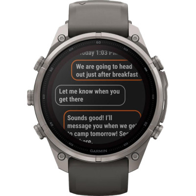 Garmin Fenix 9 Pro inReach Solar 47mm Titanium with Pebble Gray/Silver Gray Silicone Band (010-04338-00/01)
