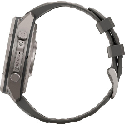 Garmin Fenix 9 Pro inReach Solar 47mm Titanium with Pebble Gray/Silver Gray Silicone Band (010-04338-00/01)