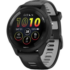 Garmin Forerunner 265 Black Bezel and Case w. Black/Powder Gray Silicone Band (010-02810-00/10/50)