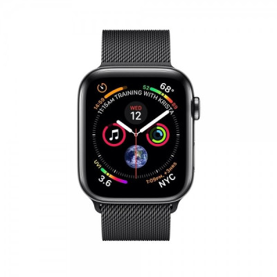 Apple Watch Series 4 GPS + LTE 44mm Black Steel w. Black Milanese l. Black Steel (MTV62, MTX32)