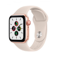 Apple Watch SE GPS + Cellular 44mm Gold Aluminum Case with Starlight Sport Band (MKRP3/MKT13)