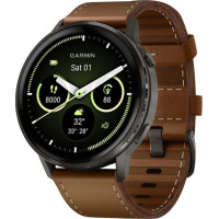 Garmin Venu 4 45 mm Slate with Brown Leather Band (010-03014-03)
