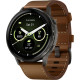 Garmin Venu 4 45 mm Slate with Brown Leather Band (010-03014-03)