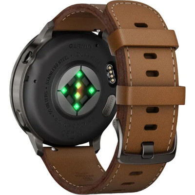 Garmin Venu 4 45 mm Slate with Brown Leather Band (010-03014-03)