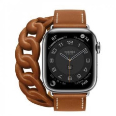 Apple Watch Hermes Series 7 LTE 41mm Silver S. Steel Case w. Fauve Leather D. Tour (MKLK3+MKFV3)