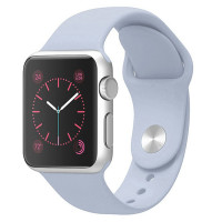 Apple Watch Series SE 44mm Silver Aluminum Case with Blue Fog Sport Band (MKQF3)