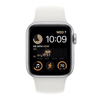Apple Watch SE 2 GPS + Cellular 44mm Silver Aluminum Case with White Sport Band (MNQ23/MNQE2)