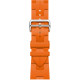 Apple Watch Hermes Series 9 GPS + Cellular 45mm Space Black Stainless Steel Case with Orange Kilim Single Tour (MRQQ3+MTJ03)