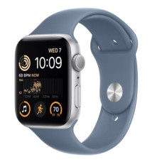 Apple Watch SE 2 GPS 44mm Silver Aluminum Case with White Sport Band M/L (MNTJ3)