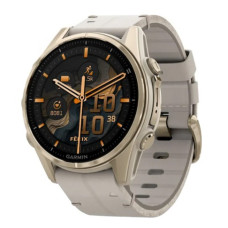 Garmin Fenix 8 43mm AMOLED Sapphire Soft Gold with Limestone Leather Band (010-02903-40)