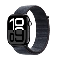 Apple Watch Series 10 GPS 46mm Jet Black Aluminum Case w. Ink Sport Loop (MWWR3)