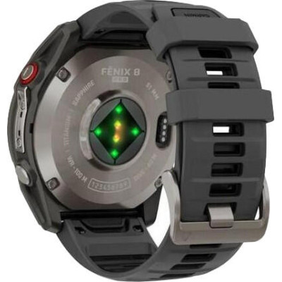 Garmin Fenix 8 Pro 51 mm AMOLED Titanium with Graphite/Black Silicone Band (010-03199-10/11)