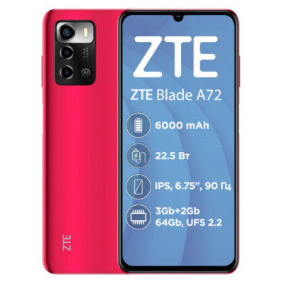 ZTE Blade A72 3/64GB Red
