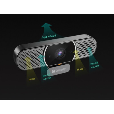 Sandberg All-in-1 Webcam 2K HD Speaker Black (134-37)