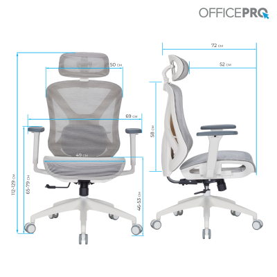 OfficePro Atlas White/Light Gray (OC630-W-LG-LG)