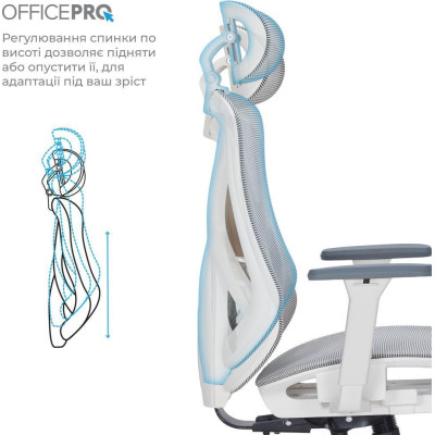 OfficePro Atlas White/Light Gray (OC630-W-LG-LG)