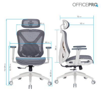 OfficePro Atlas White/Dark Gray (OC630-W-DG-DG)