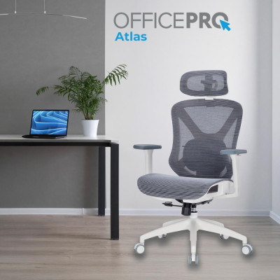 OfficePro Atlas White/Dark Gray (OC630-W-DG-DG)
