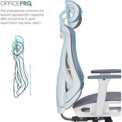 OfficePro Atlas White/Dark Gray (OC630-W-DG-DG)