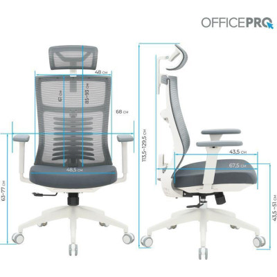 OfficePro Balance OC550-W-DG-DG White/Dark Gray