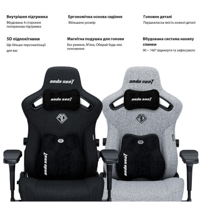Anda Seat Kaiser 3 Pro XL Fabric Dark Gray (AD12YDC-XL-01-GB-CF-G02)