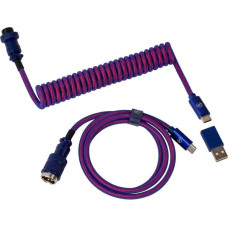 Keychron Premium Coiled Aviator Cable-Straight Purpule