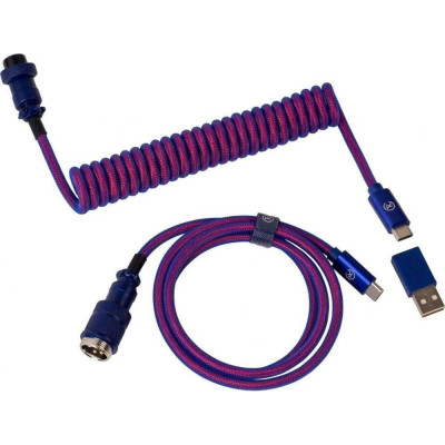 Keychron Premium Coiled Aviator Cable-Straight Purpule