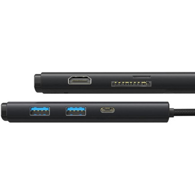 Baseus Lite Series 6-Port Type-C HUB Docking Station Black (WKQX050101)