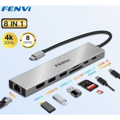 Fenvi 8-in-1 USB-C Hub Adapter (F-C801H)