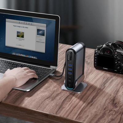 Baseus Multifunctional Working Station Three-Screen Gray (CAHUB-DG0G)