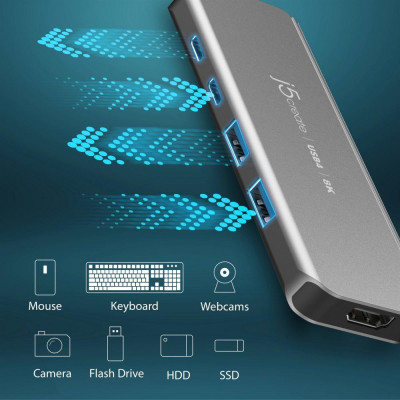 j5create 5in1 JCH453-N Space Grey