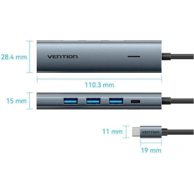 Vention 5 Port Black (TGZHB)