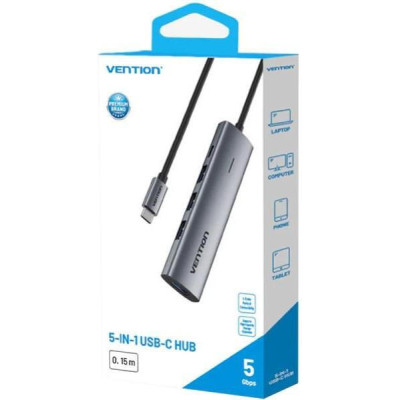 Vention 5 Port Black (TGZHB)
