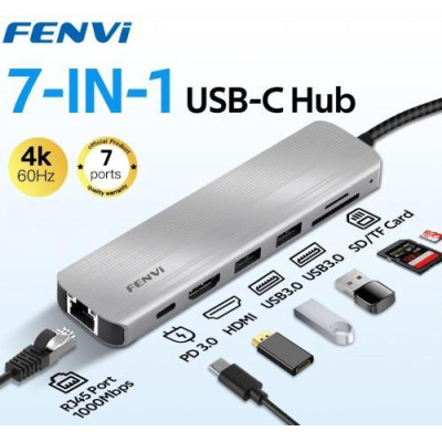 Fenvi 7-in-1 USB-C Hub Adapter (F-C7205H)